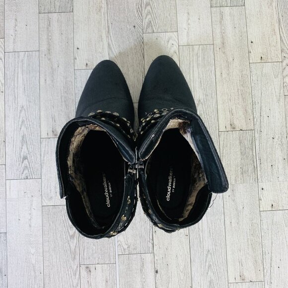 Cloudwalkers Westside Ankle Boots 7W Biker Western Strappy Stud Rhinestone Zip - Picture 6 of 16